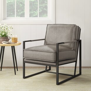 Gray leather 2024 accent chair